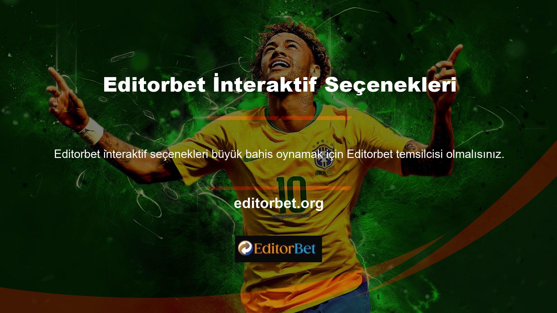Editorbet web sitesi, tüm spor bahis ihtiyaçlarınız için çok çeşitli seçenekler sunmaya çalışmaktadır